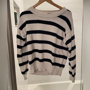 Jcrew blue and white striped sweater. Size large.